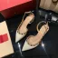 Charming Pool Blue Rivet Evening Party Womens Sandals 2022 Leather 3 cm Low Heel Thick Heels Pointed Toe Womens Shoes