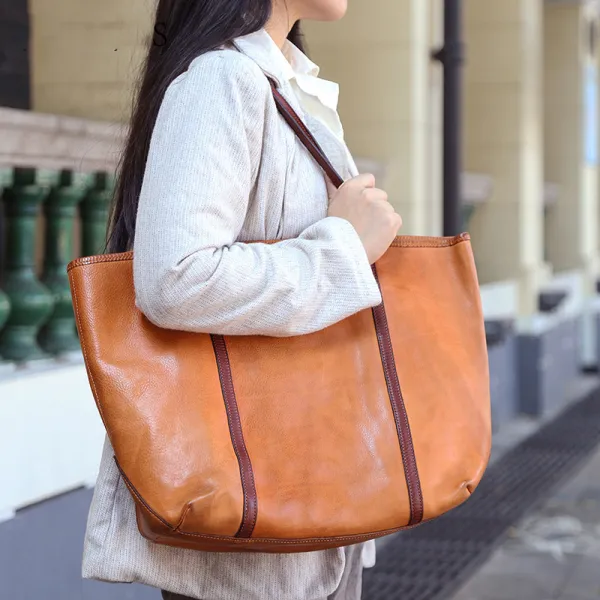 Fabulous Brown Leather Women's Bags 2022 Street Wear Tote Bag Shoulder Bags