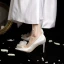 Eleganta Elfenben Appliqués Satin Brudskor Högklackade 2022 8 cm Stilettklackar Spetsiga Bröllop Pumps