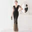 Sexy Black Beading Sequins Evening Dresses 2022 Trumpet / Mermaid V-Neck Sleeveless Floor-Length / Long Evening Party Formal Dresses