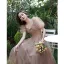 Chic / Belle Rougissant Rose Anniversaire Robe De Fête 2022 Princesse Encolure Carrée Gonflée Manches Courtes Dos Nu Longue Robe De Ceremonie