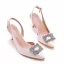 Chic / Belle Blanche Faux Diamant Chaussure De Mariée 2022 7 cm Talons Aiguilles À Bout Pointu Mariage Sandales Talons Hauts