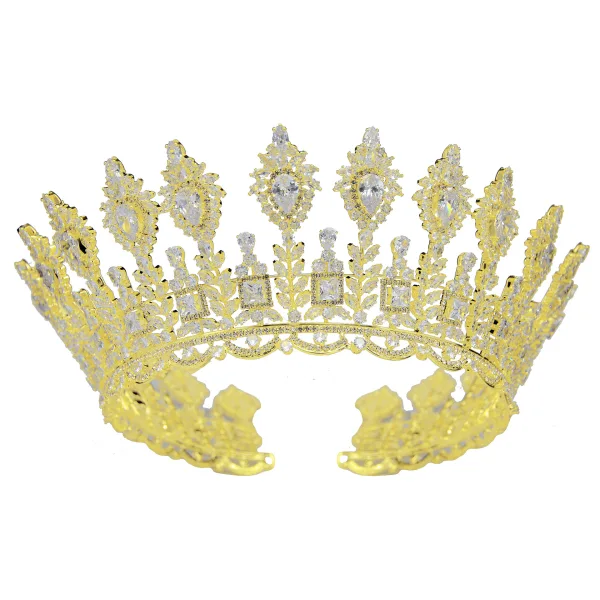 High-end Silver Rhinestone Zirkon Bröllop Krona 2024 Brud Huvudbonad