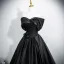 Vintage / Retro Black Prom Dresses 2025 Ball Gown Strapless Sleeveless Backless Floor-Length / Long Prom Formal Dresses