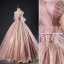 Chic / Beautiful Blushing Pink Glitter Sequins Prom Dresses 2023 Ball Gown Strapless Sleeveless Backless Floor-Length / Long Prom Formal Dresses