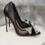Charming Black Evening Party Rhinestone Pearl Bow Pumps 2022 12 cm Stiletto Heels Pointed Toe Pumps High Heels
