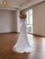 Luxus / Herrlich Weiß Handgefertigt Perlenstickerei Perle Strass Brautkleider / Hochzeitskleider 2026 Meerjungfrau Bandeau Ärmellos Rückenfreies Sweep / Pinsel Zug