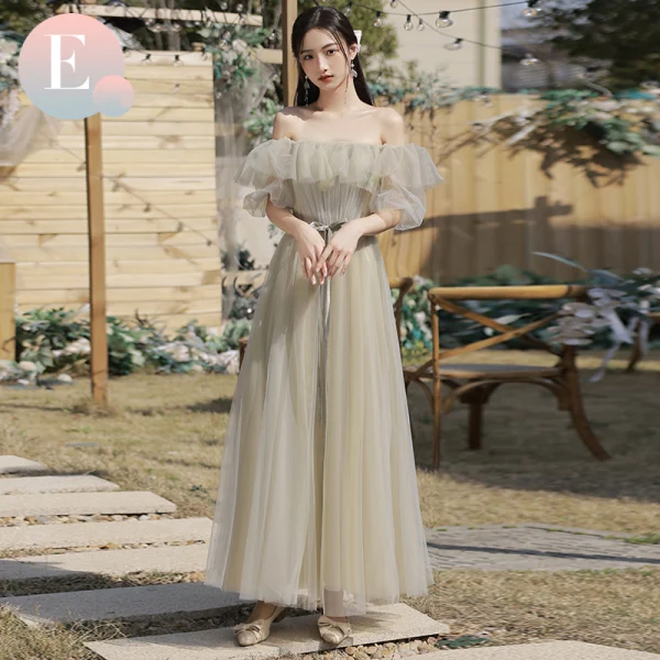 Modest / Simple Sage Green Bridesmaid Dresses 2022 A-Line / Princess Short Sleeve Backless Bow Sash Floor-Length / Long Wedding Party Dresses