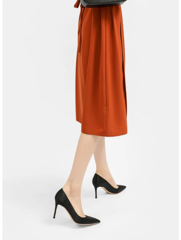 Élégant Champagne Fait main Promo Escarpins 2024 Cuir 8 cm Talons Aiguilles À Bout Pointu Escarpins Talons Hauts