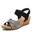 Roman Black Street Wear Womens Sandals 2022 5 cm Wedges Open / Peep Toe Sandals