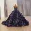 Luxury / Gorgeous High-end Navy Blue Beading Pearl Sequins Appliques Prom Dresses 2025 Ball Gown Sleeveless Backless Strapless Chapel Train Prom