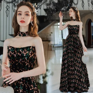 Scintillantes Multi Couleurs Paillettes Robe De Bal 2022 Princesse Bustier Sans Manches Dos Nu Longue Promo Robe De Ceremonie