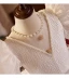 Chic / Beautiful White Pearl Tassel Birthday Flower Girl Dresses 2024 Ball Gown V-Neck Puffy Short Sleeve Backless Floor-Length / Long