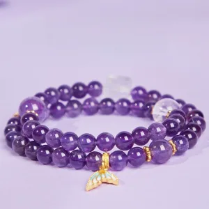 Fine Purple Håndlaget Amethyst Armbånd 2025 Tilbehør
