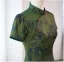Vintage / Retro Chinese style Dark Green Summer Printing Cheongsam 2024 Trumpet / Mermaid High Neck Short Sleeve Tea-length
