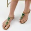 Böhmen Himmelblau Sommer Strand Strass Sandalen Damen 2023 T-Riemen Peeptoes Flache Sandaletten