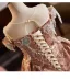 Charming Tan Beading Pearl Sequins Birthday Flower Girl Dresses 2025 Ball Gown Scoop Neck Sleeveless Floor-Length / Long