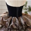 Elegant Brown Cascading Ruffles Prom Dresses Ball Gown 2024 Strapless Sleeveless Backless Floor-Length / Long Prom Formal Dresses