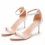 Sexy Gold Abend Sandalen Damen 2023 Knöchelriemen 7 cm Stilettos Peeptoes Sandaletten Hochhackige