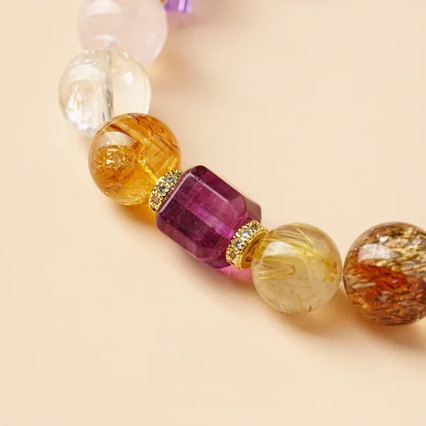 Haut de Gamme Mode Multi-Couleurs Fait main Cristal Naturel Cristal Fantôme Vert Amethyst Bracelets 2025 Accessorize