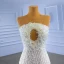 Luxury / Gorgeous White Beading Pearl Wedding Dresses 2022 Trumpet / Mermaid Scoop Neck Sleeveless Backless Court Train Wedding