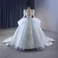 Luxury / Gorgeous Sparkly White Handmade  Beading Pearl Rhinestone Sequins Cascading Ruffles Wedding Dresses 2023 Ball Gown Scoop Neck Long Sleeve Backless
