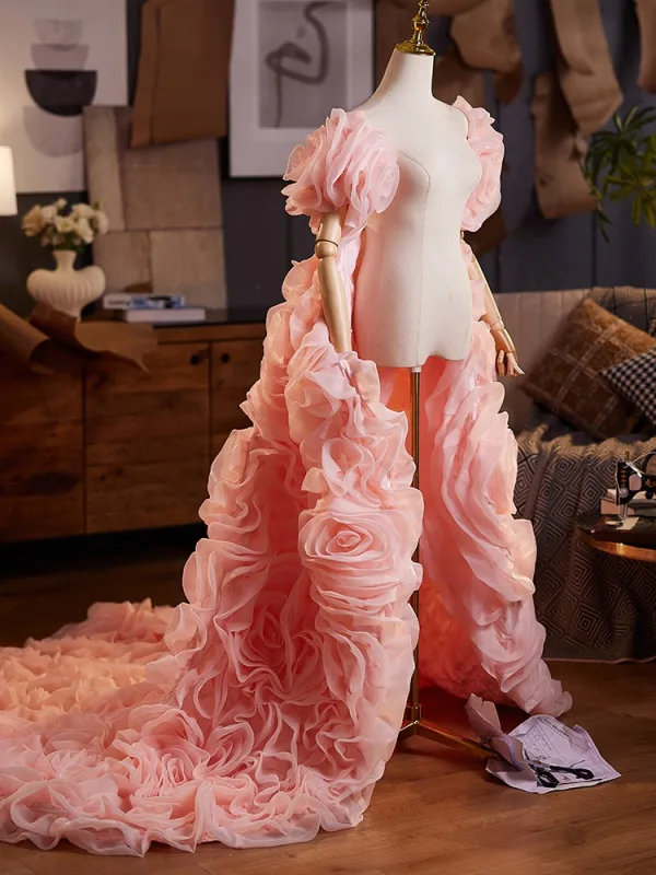 Mode Candy Roze Handgemaakt Bloem Gala sjaal 2025 Tule