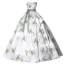 Elegant White Satin Printing Prom Dresses 2022 Ball Gown Strapless Sleeveless Backless Bow Sash Floor-Length / Long Formal Dresses