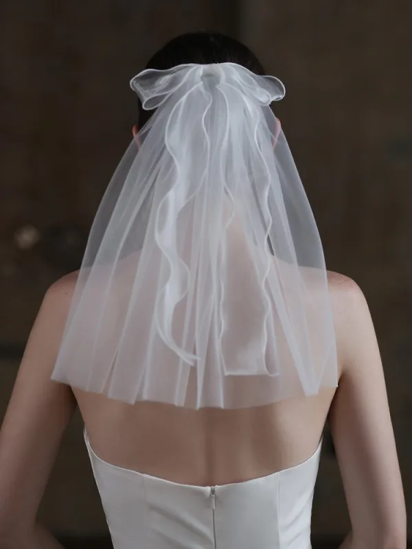 Mode Blanche Noeud Voile De Mariée 2025