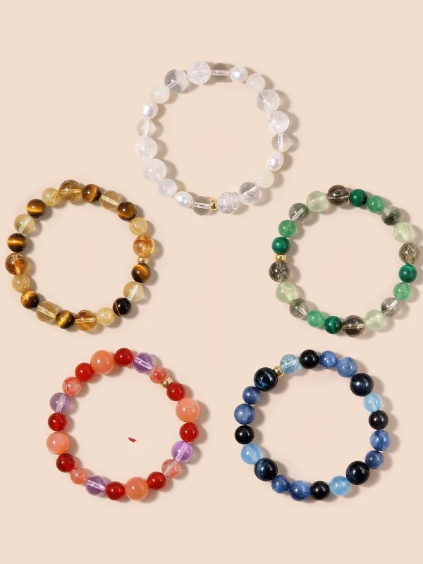 Inhabituel Vert Fait main Cristal Naturel Cristal Fantôme Vert Bracelets 2025 Accessorize
