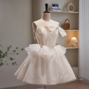 Sexy Ivoire Paillettes Perlage Perle Robe De Fête 2023 Bustier Noeud Sans Manches Dos Nu Longue Cocktail Soirée Robe De Ceremonie
