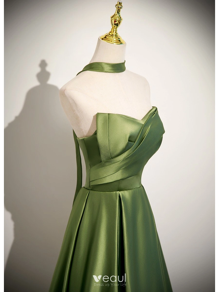 Sexy Sage Green Prom Dresses 2025 A-Line Princess Strapless Sleeveless Backless Long Sexy Sage Green Prom Dresses 2025 A-Line Princess Strapless Sleeveless Backless Long