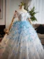Flower Fairy White Appliques Wedding Dresses 2025 Ball Gown Off-The-Shoulder Short Sleeve Backless Floor-Length / Long