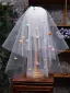 Chic / Beautiful White 0.5 m Wedding Veils 2025 Tulle