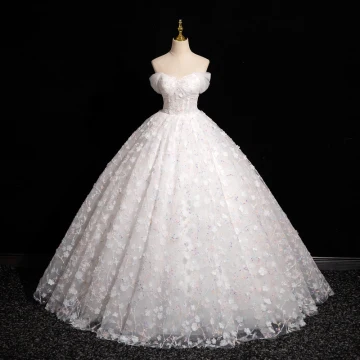 Chic Belle Blanche Perlage Appliques Robe De Bal 2024 Robe Boule Bustier Sans Manches Dos Nu Longue Promo Robe De Ceremonie
