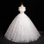 Chic / Beautiful White Beading Appliques Prom Dresses 2024 Ball Gown Strapless Sleeveless Backless Floor-Length / Long Prom Formal Dresses