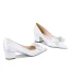 Elegante Weiß Perlenstickerei Spitze Brautschuhe 2024 4 cm Thick Heels Low Heel Spitzschuh Hochzeit Pumps Hochhackige