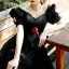 Élégant Noire Robe De Bal 2022 Princesse Encolure Carrée Noeud Gonflée Manches Courtes Dos Nu Longue Promo Robe De Ceremonie