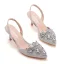 Charmig Silver Rhinestone Brudskor 2023 6 cm Stilettklackar Spetsiga Bröllop Högklackade