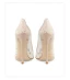 Charming Nude Pearl Rhinestone Lace Wedding Shoes 2024 10 cm Stiletto Heels Pointed Toe Wedding Pumps High Heels
