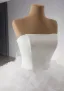 Luxury / Gorgeous White Cascading Ruffles Wedding Dresses 2024 Ball Gown Strapless Sleeveless Backless Court Train Wedding
