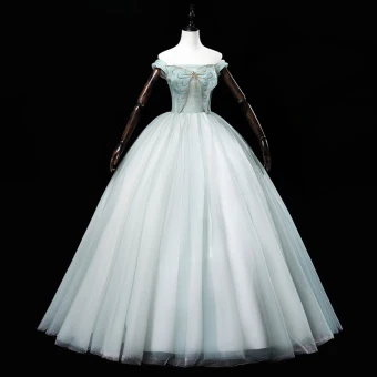 Élégant Vert Citron Robe De Bal 2022 Robe Boule De L Épaule Perlage Perle Faux Diamant Sans Manches Dos Nu Longue Promo Robe De Ceremonie