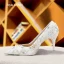 Sexy White Rhinestone Leather Wedding Shoes 2023 11 cm Stiletto Heels Pointed Toe Wedding Pumps High Heels