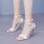 Minimaliste Blanche 10 cm Talons Aiguilles Bride Cheville Chaussure De Mariée 2025 Mariage Talons Hauts Sandales Peep Toes / Bout Ouvert Chaussure De Mariée