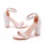 Sexy Blanche Été Perle En Dentelle Fleur Chaussure De Mariée 2022 7 cm Talons Aiguilles Peep Toes / Bout Ouvert Mariage Sandales Talons Hauts