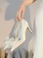 Eleganta Elfenben Pärla Rosett Satin Brudskor 2022 8 cm Stilettklackar Spetsiga Bröllop Pumps Högklackade