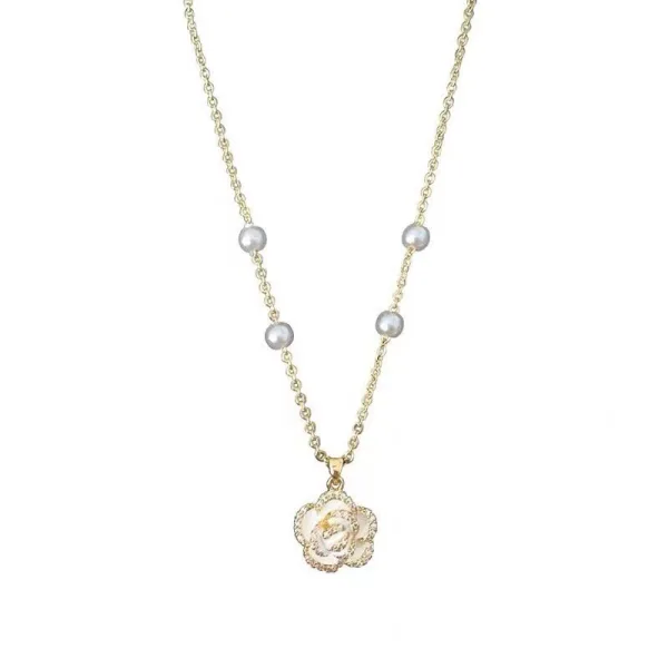 Mode Argenté Faux Diamant Fleur Perle Soirée Argent sterling Colliers Accessorize 2023