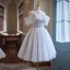 Simple Blanche Perlage Paillettes de retour Robe De Graduation 2024 De l'épaule Manches Courtes Dos Nu Courte Robe De Ceremonie