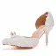 Chic / Beautiful White Pearl Wedding Shoes 2022 7 cm Stiletto Heels Pointed Toe Wedding High Heels