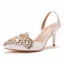 Chic / Beautiful White Pearl Rhinestone Prom Womens Shoes 2022 Pointed Toe 7 cm Stiletto Heels High Heels
